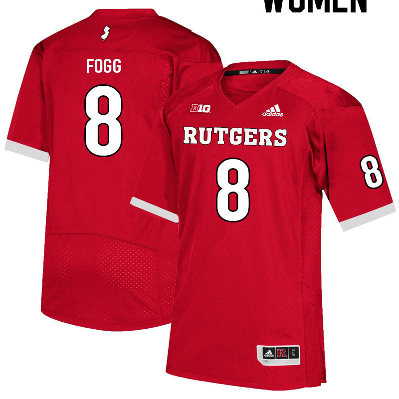 Women #8 Tyshon Fogg Rutgers Scarlet Knights College Football Jerseys Sale-Scarlet
